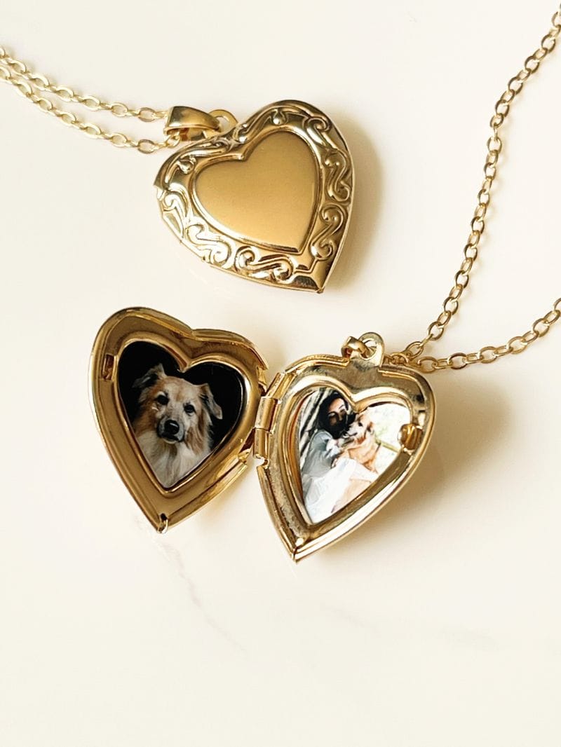 Relicário Coração Moldura Ouro 18k