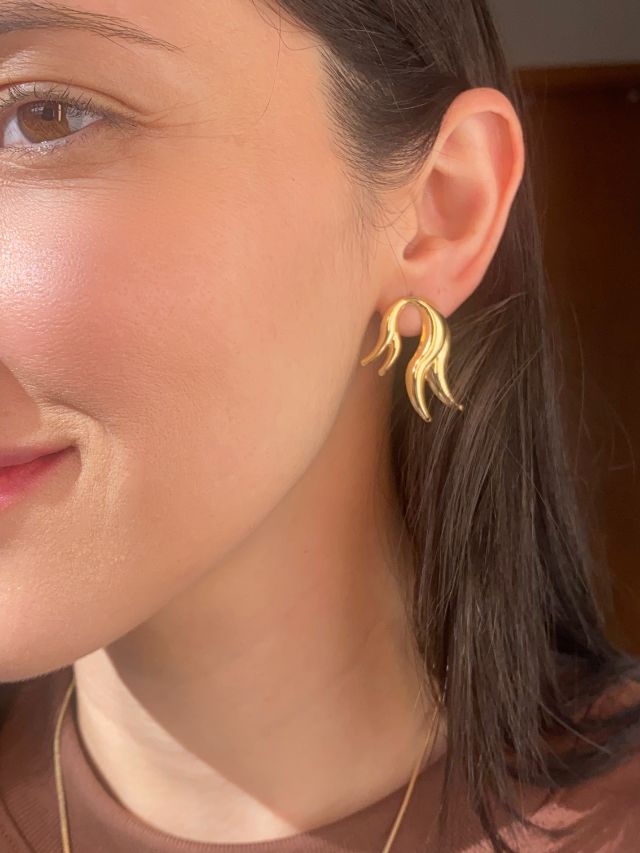 Brinco Pontas Ouro 18k