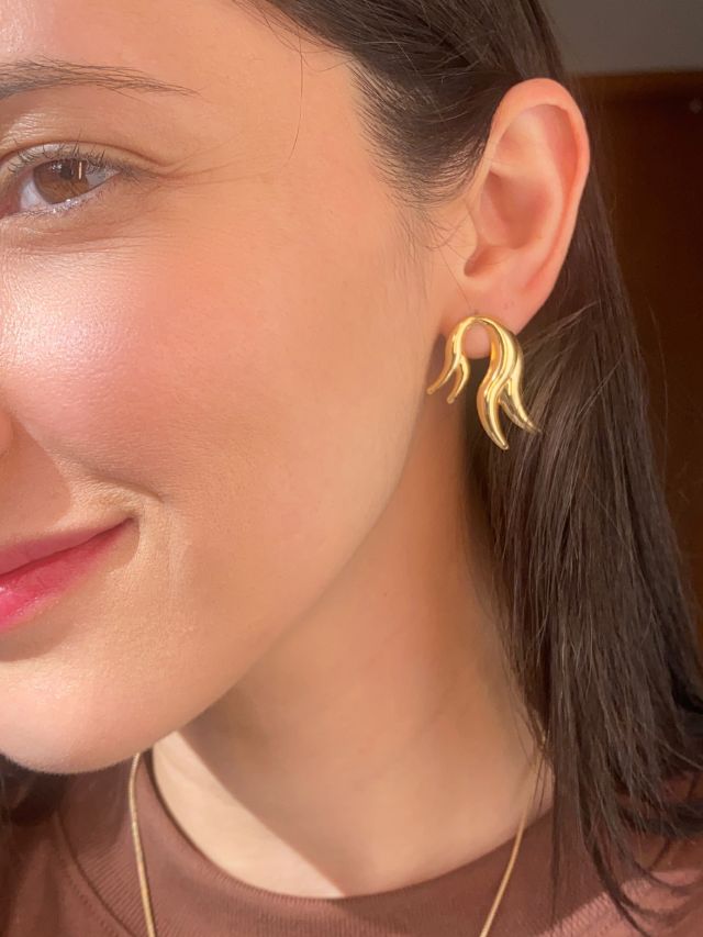 Brinco Pontas Ouro 18k