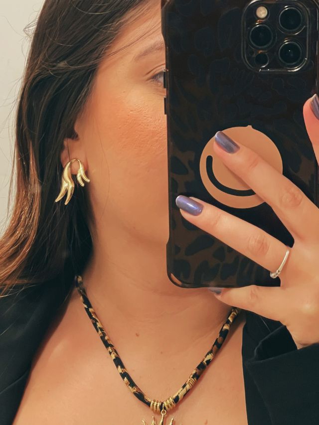 Brinco Pontas Ouro 18k